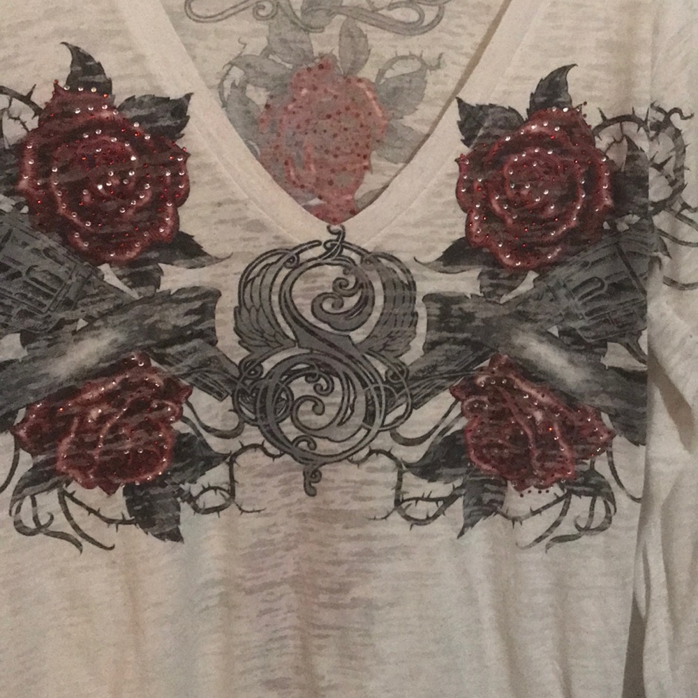 Sinful white long sleeve large Tee